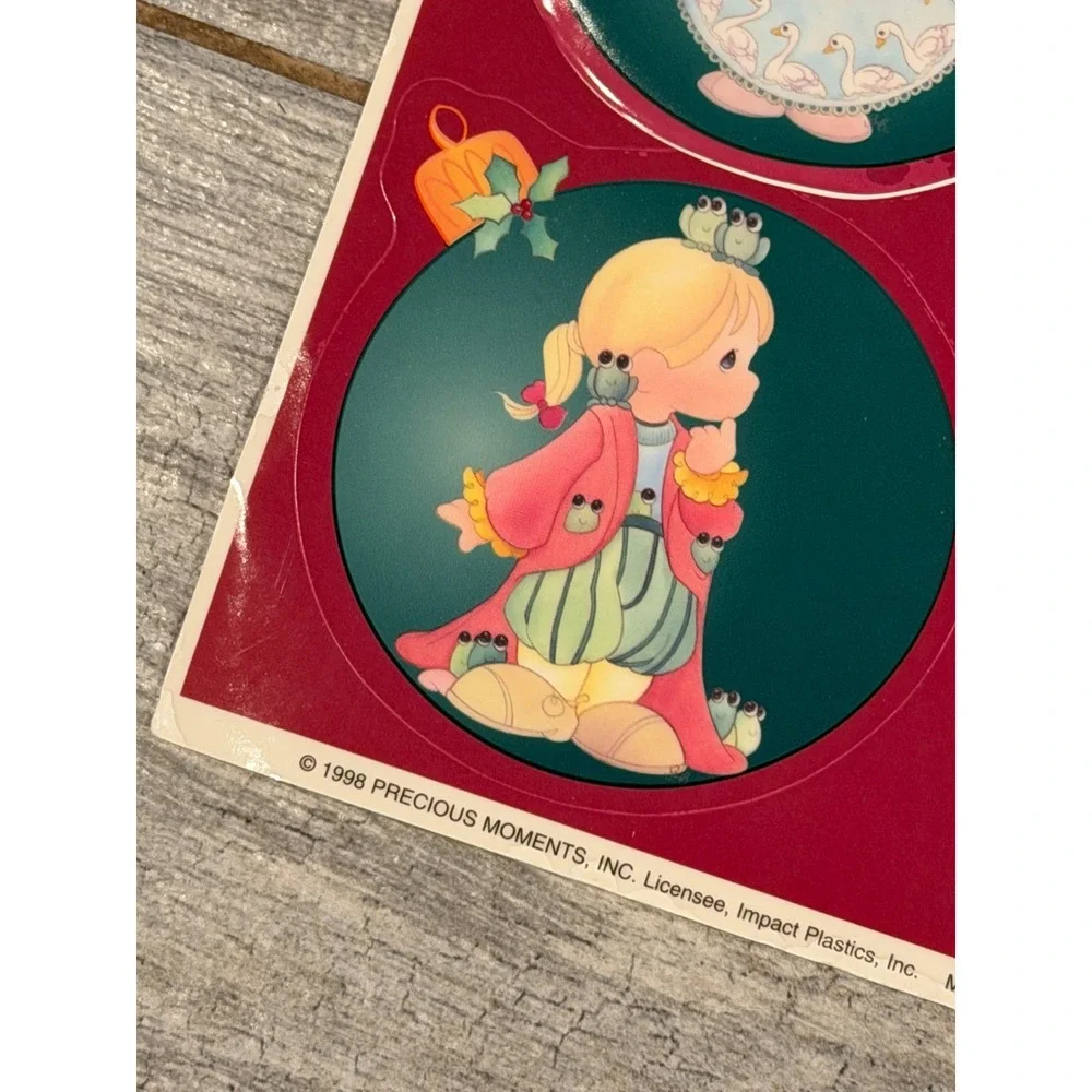 Precious Moments Window Decorations 12 Days Christmas Classic Clings Vintage 90s